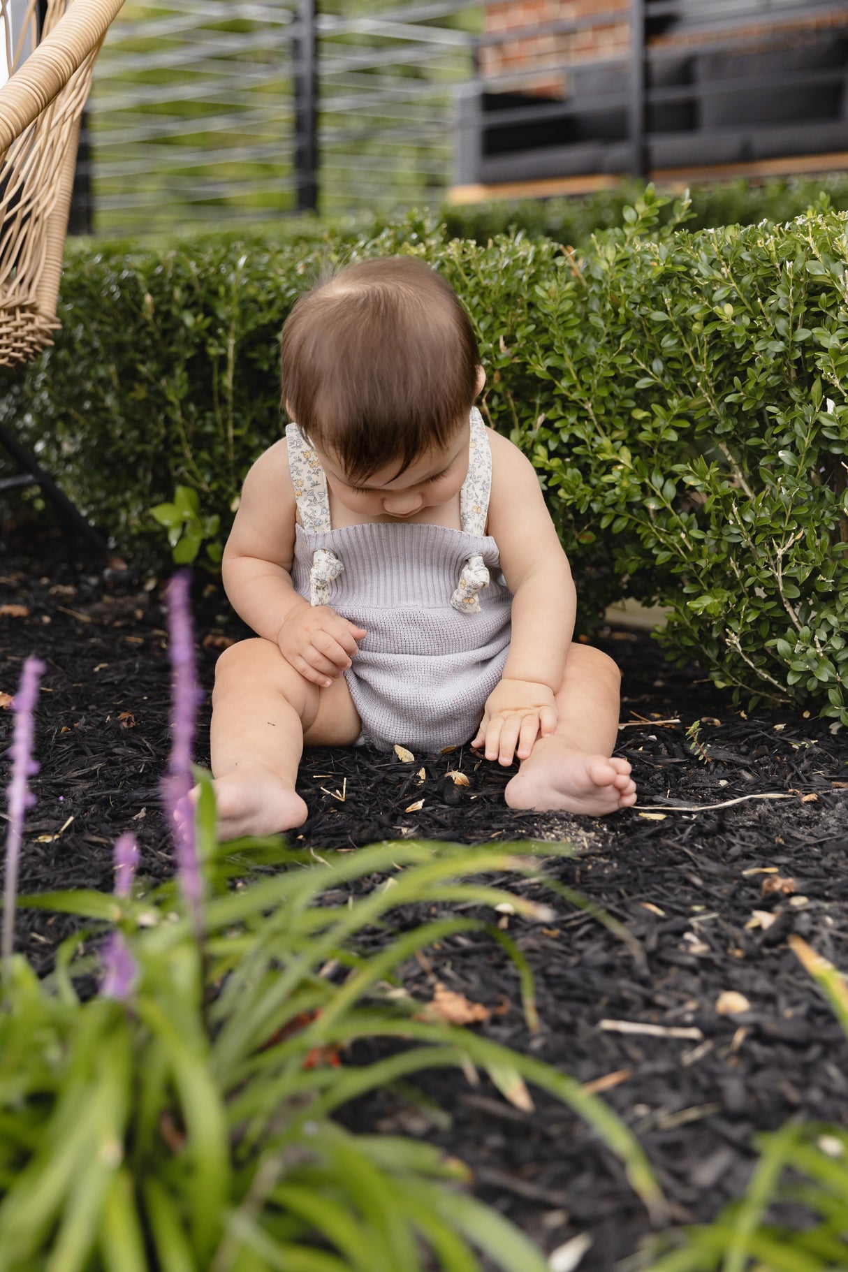 Bee & Dee Baby Boys Girls Organic Ditsy Knit Romper - IODR Bee & Dee Baby Boys Girls Organic Ditsy Knit Romper - IODR