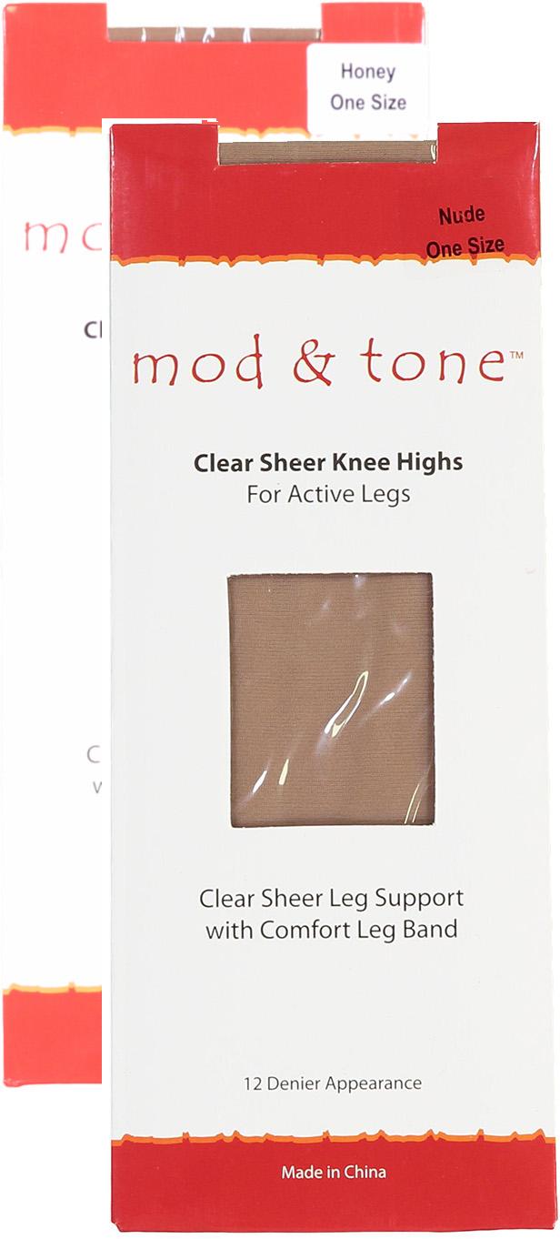 Mod & Tone Womens Clear Sheer Knee High - 1520 Mod & Tone Womens Clear Sheer Knee High - 1520