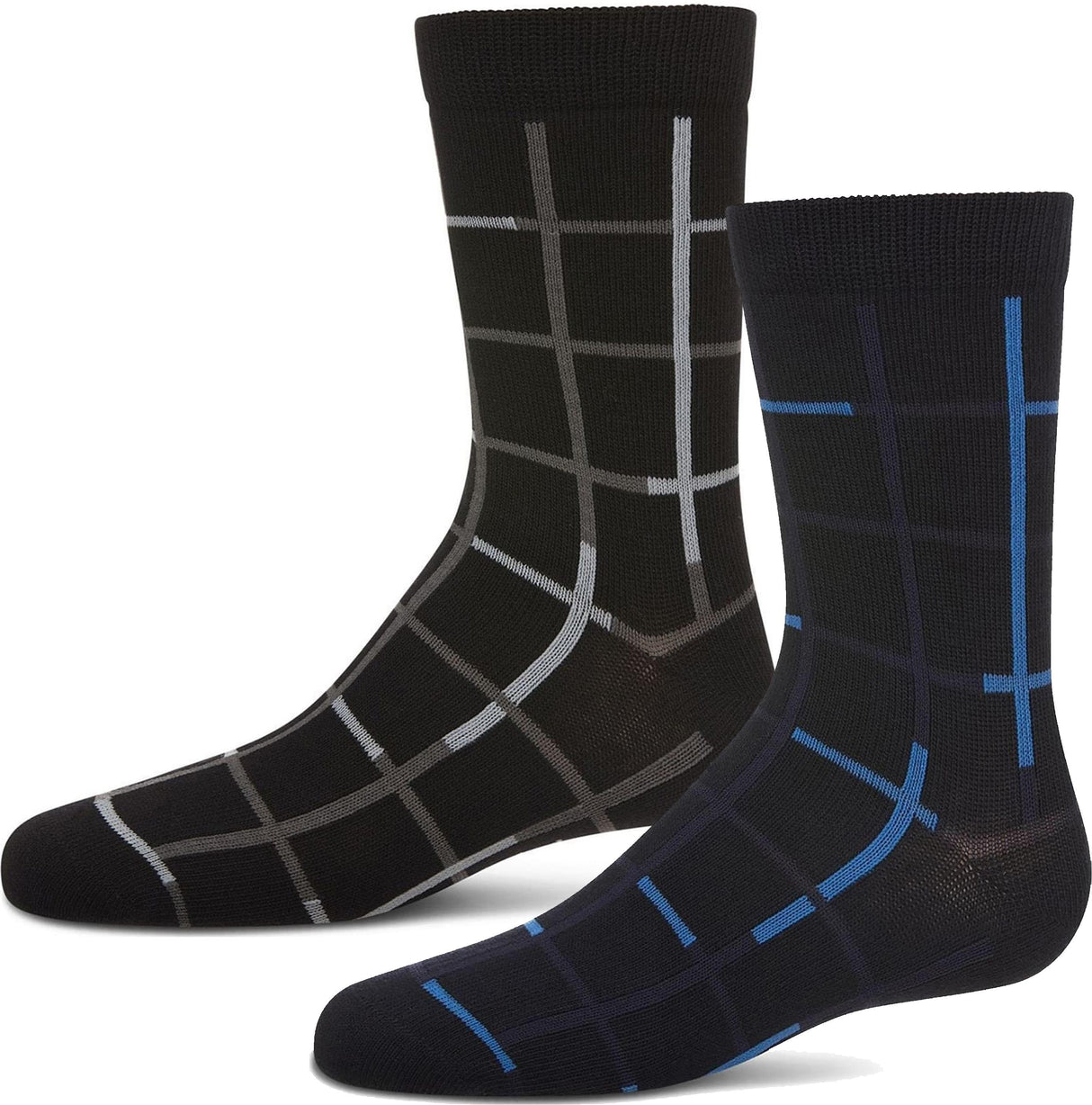 Memoi Boys Windowpane Crew Dress Socks - MK-161 Memoi Boys Windowpane Crew Dress Socks - MK-161