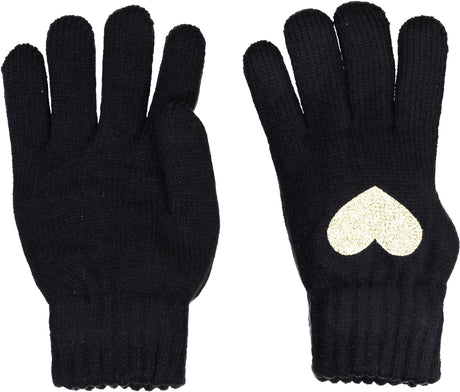 Dacee Girls Foil Heart Knit Gloves - GL6