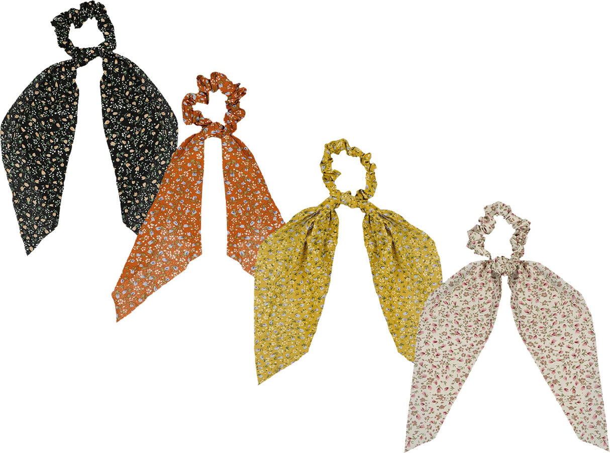 Keshet Floral Scrunchy with Tails - S2559 Keshet Floral Scrunchy with Tails - S2559