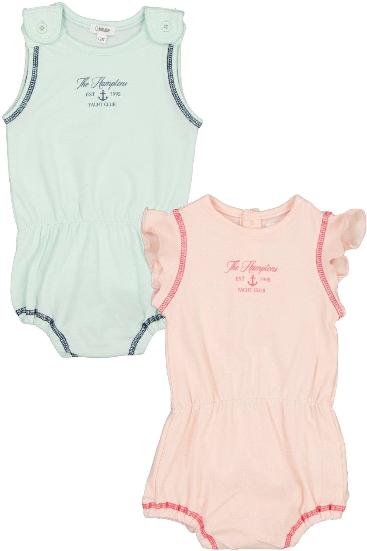 Bonjoy Baby Boys Girls Yacht Club Romper - BTSS26031R Bonjoy Baby Boys Girls Yacht Club Romper - BTSS26031R