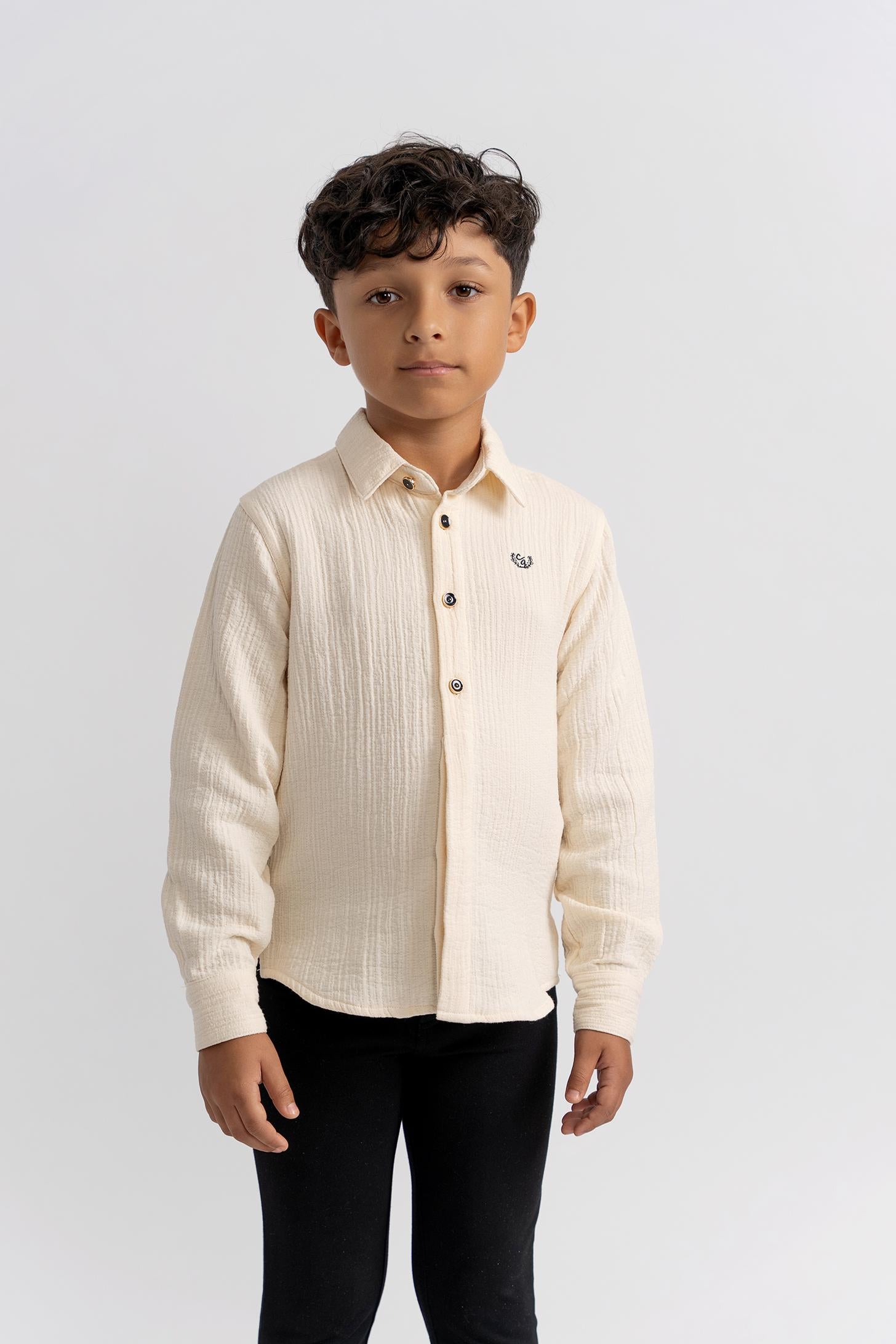 Charlotte & George Boys Long Sleeve Woven Dress Shirt - WB5CP7258S