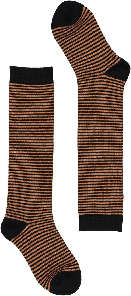 Florence Girls Bamboo Flat Knit Striped Knee Socks - 379S