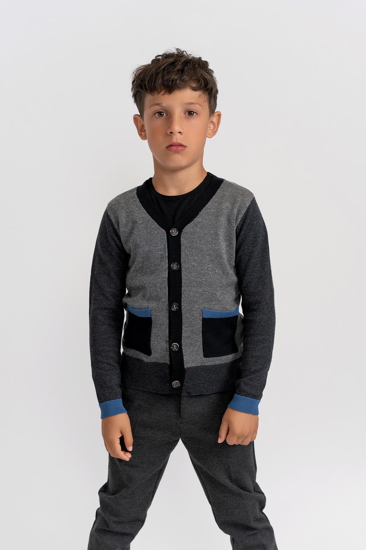 Hopscotch Boys Contrast Cardigan - WB5CP7236 Hopscotch Boys Contrast Cardigan - WB5CP7236