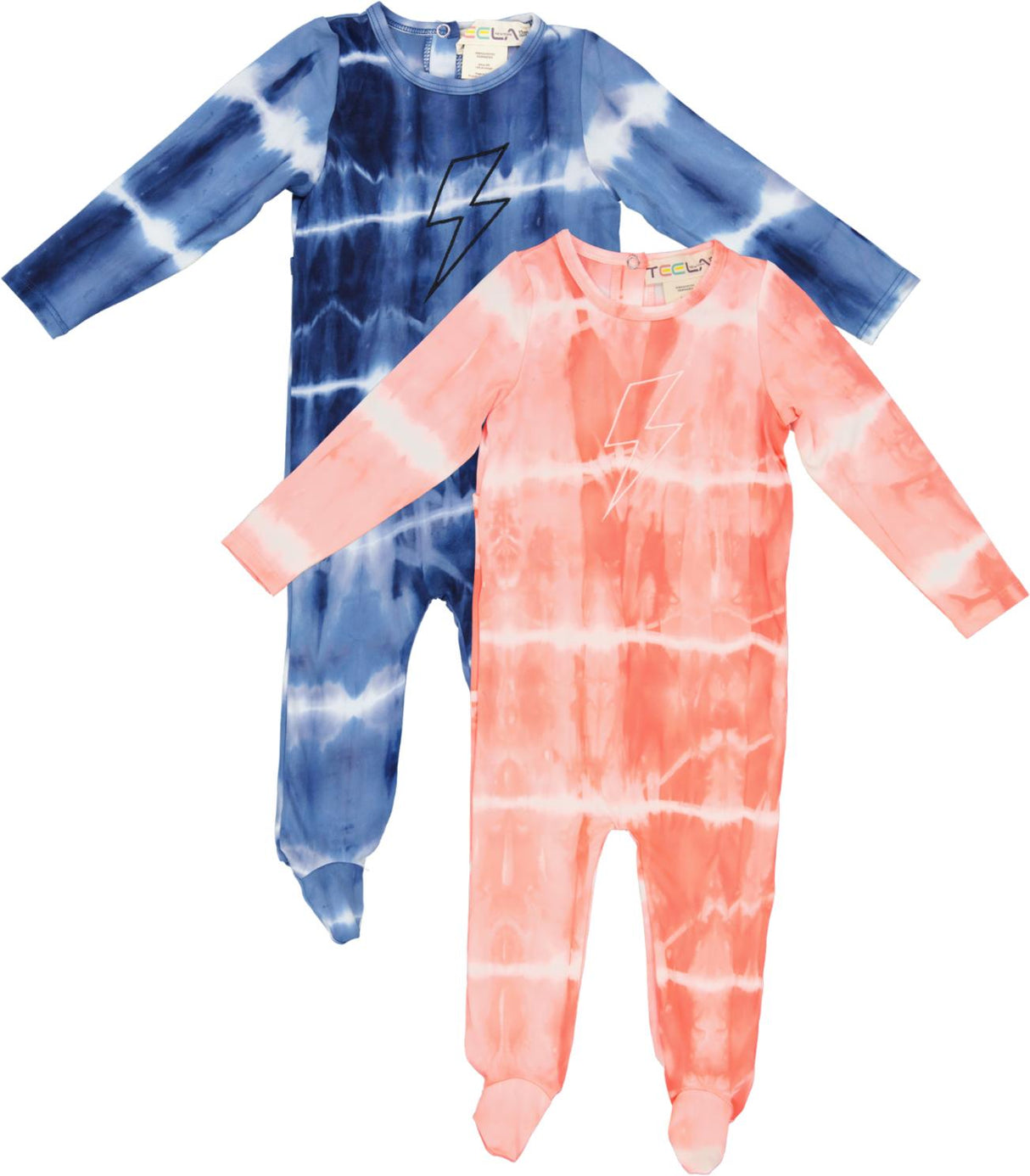 Teela Baby Boys Girls Lightning Bolt Cotton Footie - 20-502 Teela Baby Boys Girls Lightning Bolt Cotton Footie - 20-502