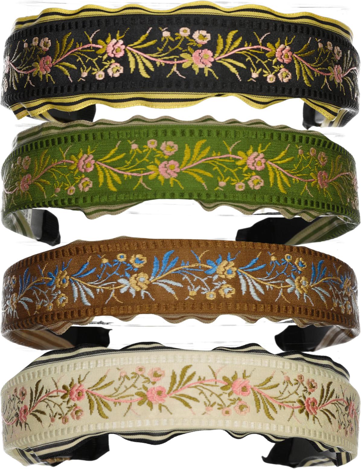 Keshet Girls Wide Embroidered Headband - HB2403 Keshet Girls Wide Embroidered Headband - HB2403