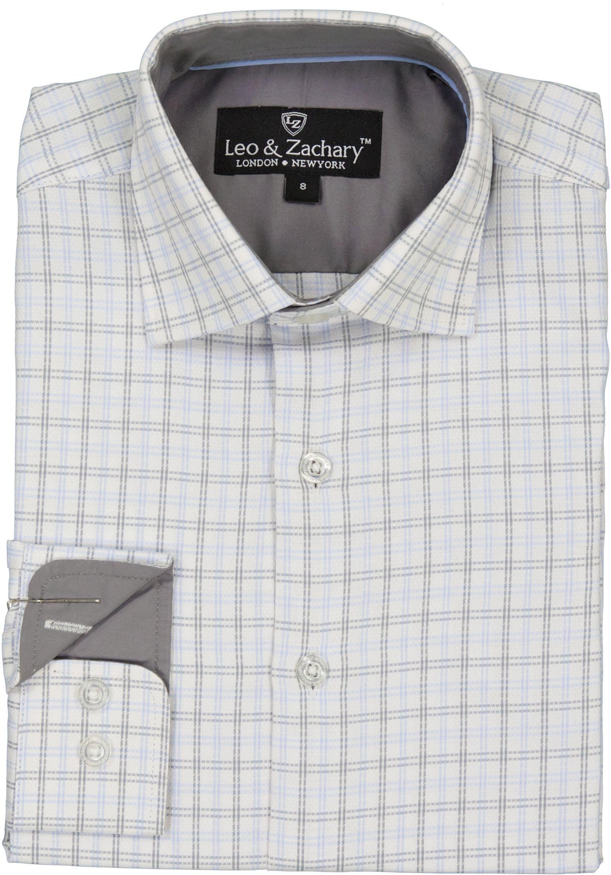 Leo & Zachary Boys Graph Long Sleeve Dress Shirt - 50017 Leo & Zachary Boys Graph Long Sleeve Dress Shirt - 50017