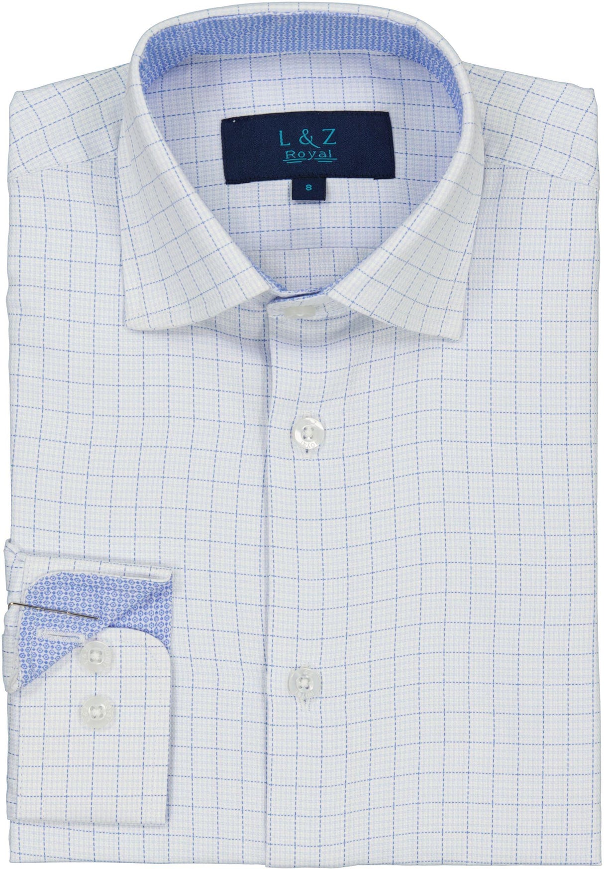 L & Z Royal Boys Window Pane Long Sleeve Dress Shirt - 50025 L & Z Royal Boys Window Pane Long Sleeve Dress Shirt - 50025
