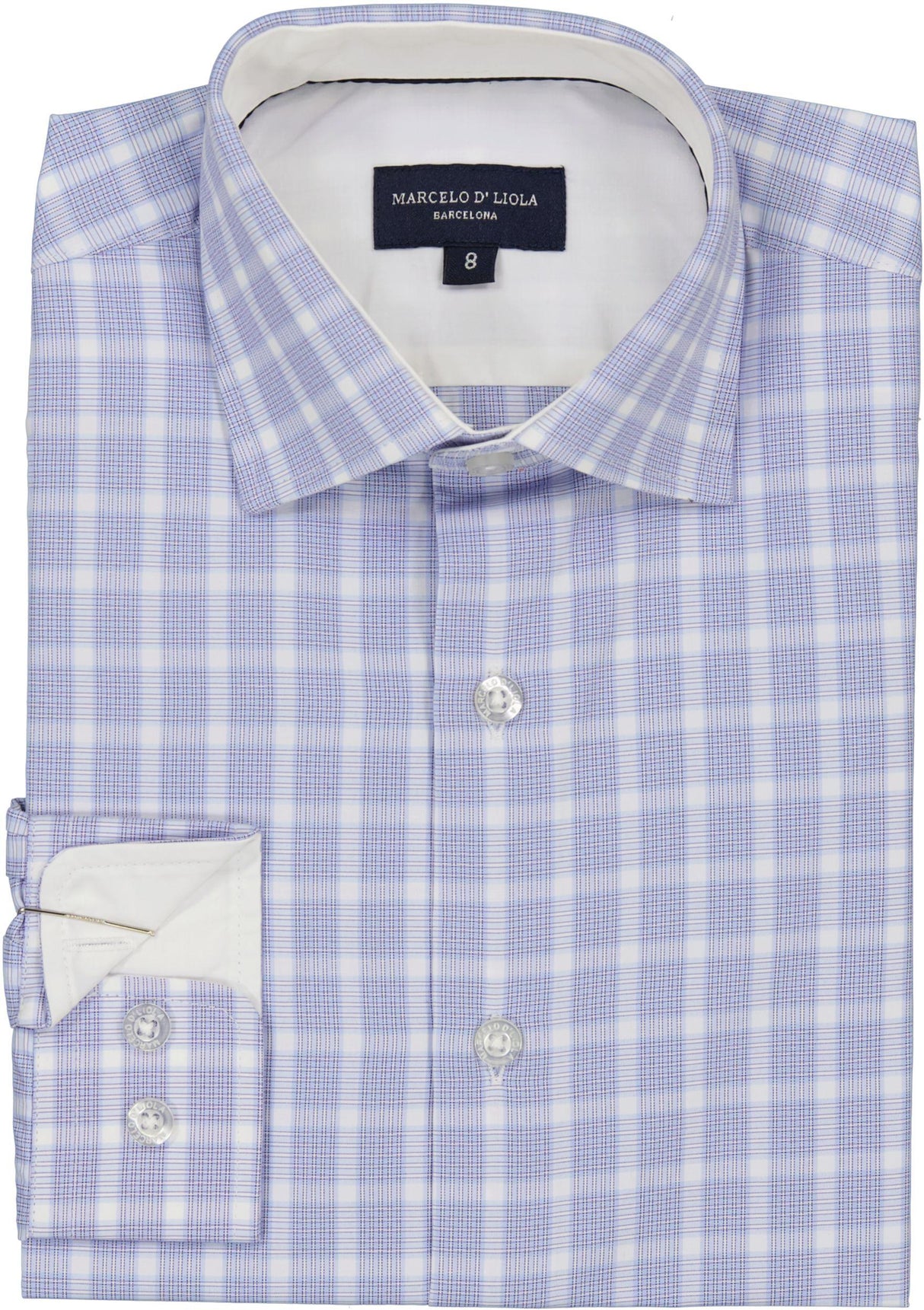 Marcelo D' Liola Boys Plaid Long Sleeve Dress Shirt - 50016 Marcelo D' Liola Boys Plaid Long Sleeve Dress Shirt - 50016