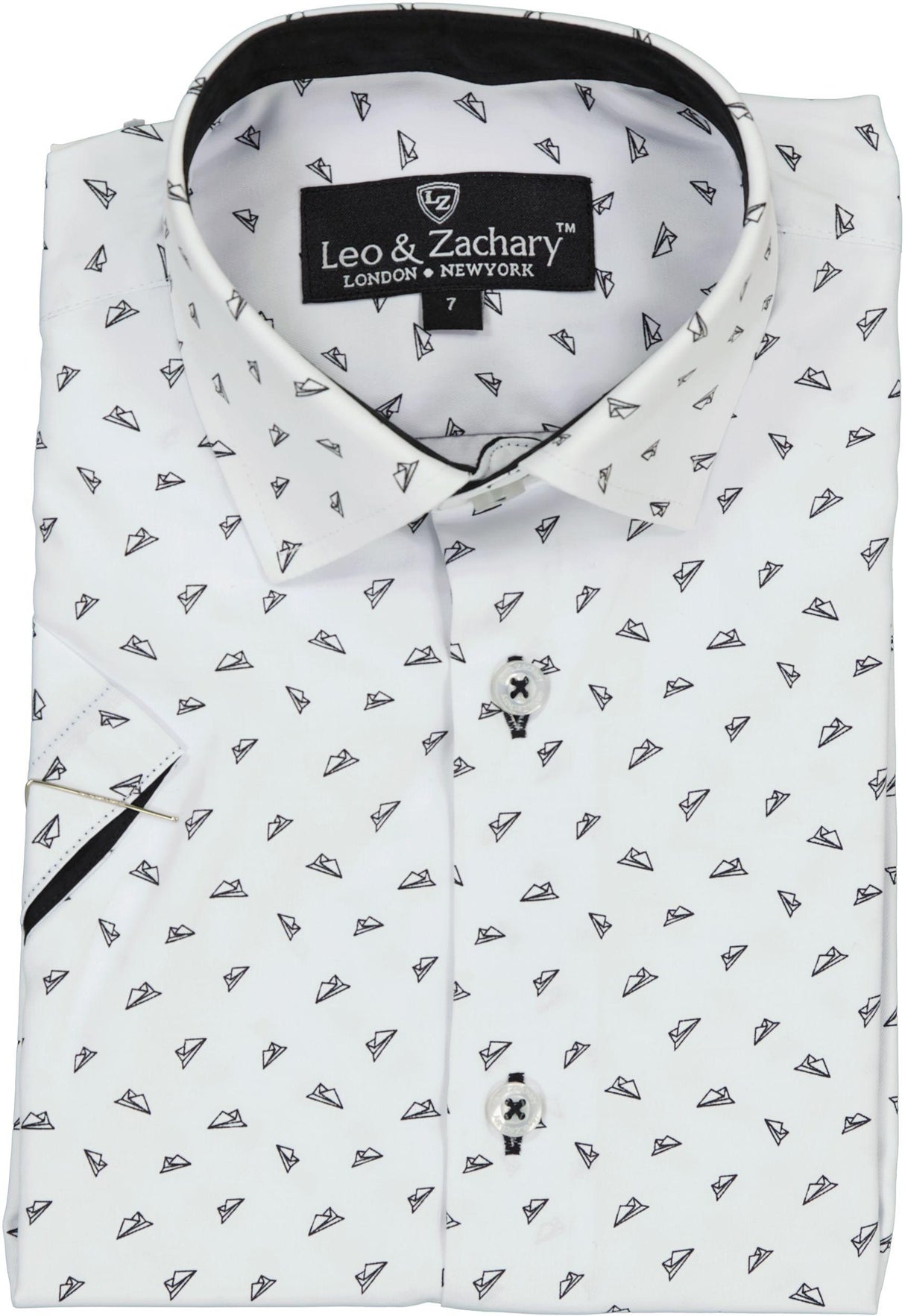Leo & Zachary Boys Kitts Planes Short Sleeve Dress Shirt - 50043 Leo & Zachary Boys Kitts Planes Short Sleeve Dress Shirt - 50043