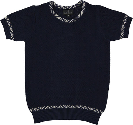 Leo & Zachary Boys Textured Short Sleeve Sweater - Craig Leo & Zachary Boys Textured Short Sleeve Sweater - Craig