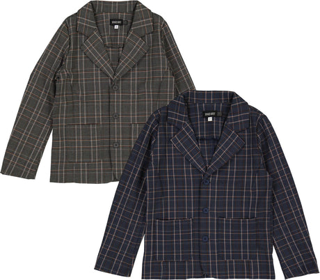 Space Gray Boys Plaid Blazer - WB4CY2471J Space Gray Boys Plaid Blazer - WB4CY2471J