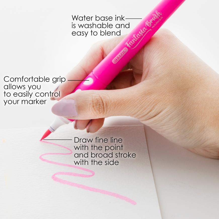 Bazic Brush Marker 6 Pack - 1268-A Bazic Brush Marker 6 Pack - 1268-A