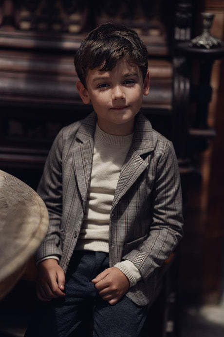 Space Gray Boys Plaid Blazer - WB4CY2471J Space Gray Boys Plaid Blazer - WB4CY2471J