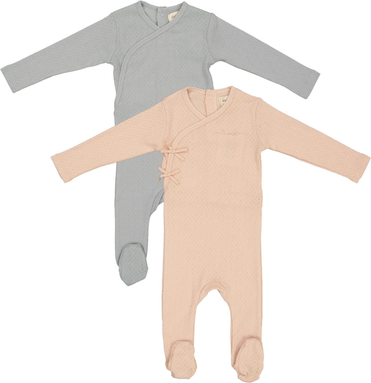 Ely's & Co Baby Boys Girls Organic Pointelle Cotton Footie - SS25-001 Ely's & Co Baby Boys Girls Organic Pointelle Cotton Footie - SS25-001