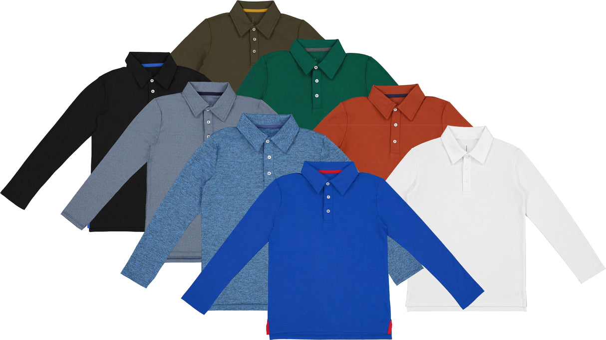 David Oliver Boys Long Sleeve Active Polo Shirt - TPAR10BZLS David Oliver Boys Long Sleeve Active Polo Shirt - TPAR10BZLS