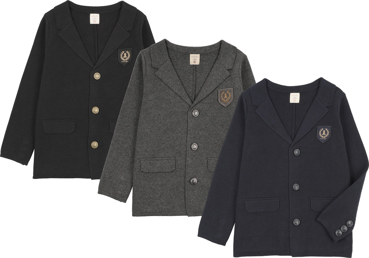 Analogie by Lil Legs Signature Collection Boys Crest Knit Blazer - AF26S538 Analogie by Lil Legs Signature Collection Boys Crest Knit Blazer - AF26S538