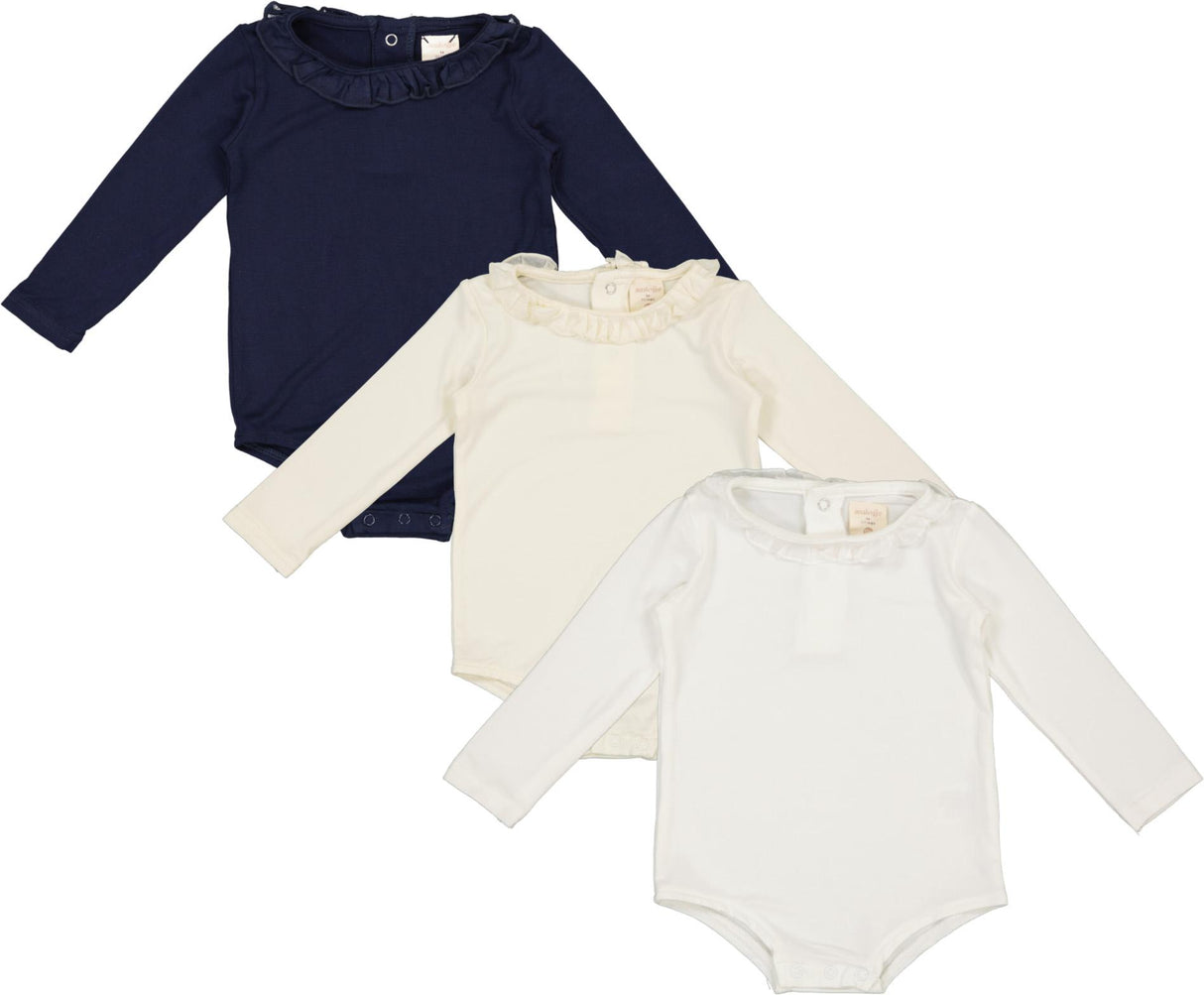 Lil Legs Bamboo Collection Baby Toddler Girls Long Sleeve Layering Ruffle Onesie Bodysuit - RO Lil Legs Bamboo Collection Baby Toddler Girls Long Sleeve Layering Ruffle Onesie Bodysuit - RO