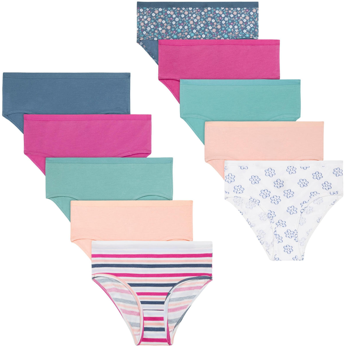 Hanes Girls Assorted Briefs 10 Pack - GCSB10 Hanes Girls Assorted Briefs 10 Pack - GCSB10