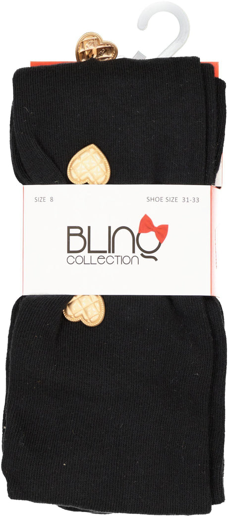 BlinQ Girls Quilted Heart Cotton Tights - 918