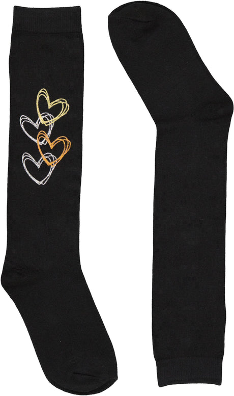 BlinQ Girls Glitter Scribble Hearts Knee Socks - 905
