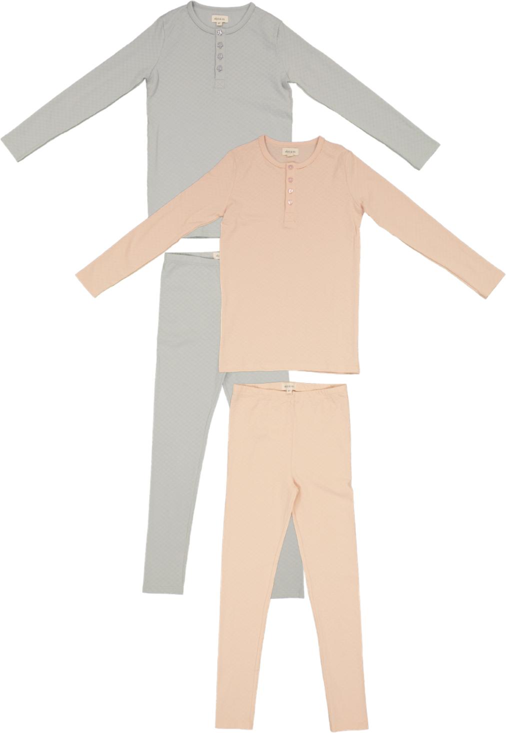 Ely's & Co Boys Girls Pointelle Heart/Star Cotton Pajamas - SS25-00 Ely's & Co Boys Girls Pointelle Heart/Star Cotton Pajamas - SS25-00