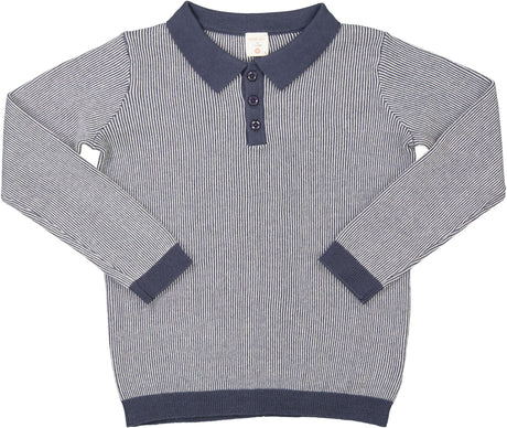 Analogie by Lil Legs Shabbos Collection Boys Long Sleeve Knit Polo Shirt Sweater