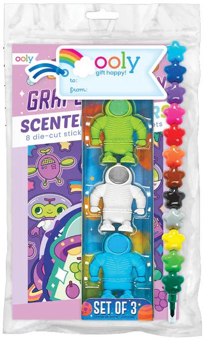 ooly Galaxy Astronauts Crayon, Eraser, Stickers Kit - 191-245 ooly Galaxy Astronauts Crayon, Eraser, Stickers Kit - 191-245