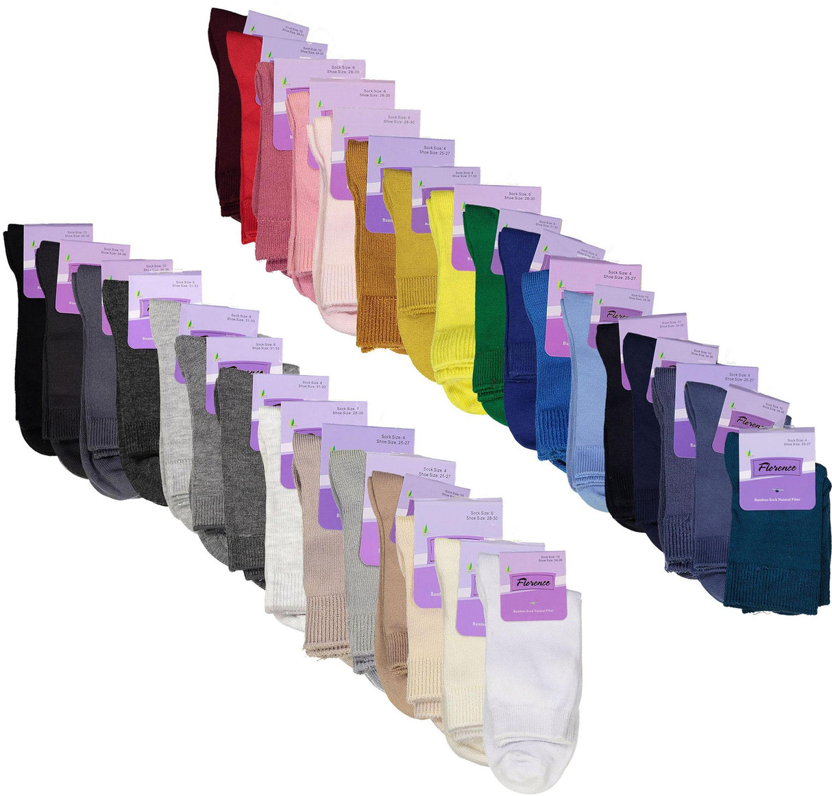 Florence Boys Girls Unisex Bamboo Cotton Crew Socks - 179 Florence Boys Girls Unisex Bamboo Cotton Crew Socks - 179