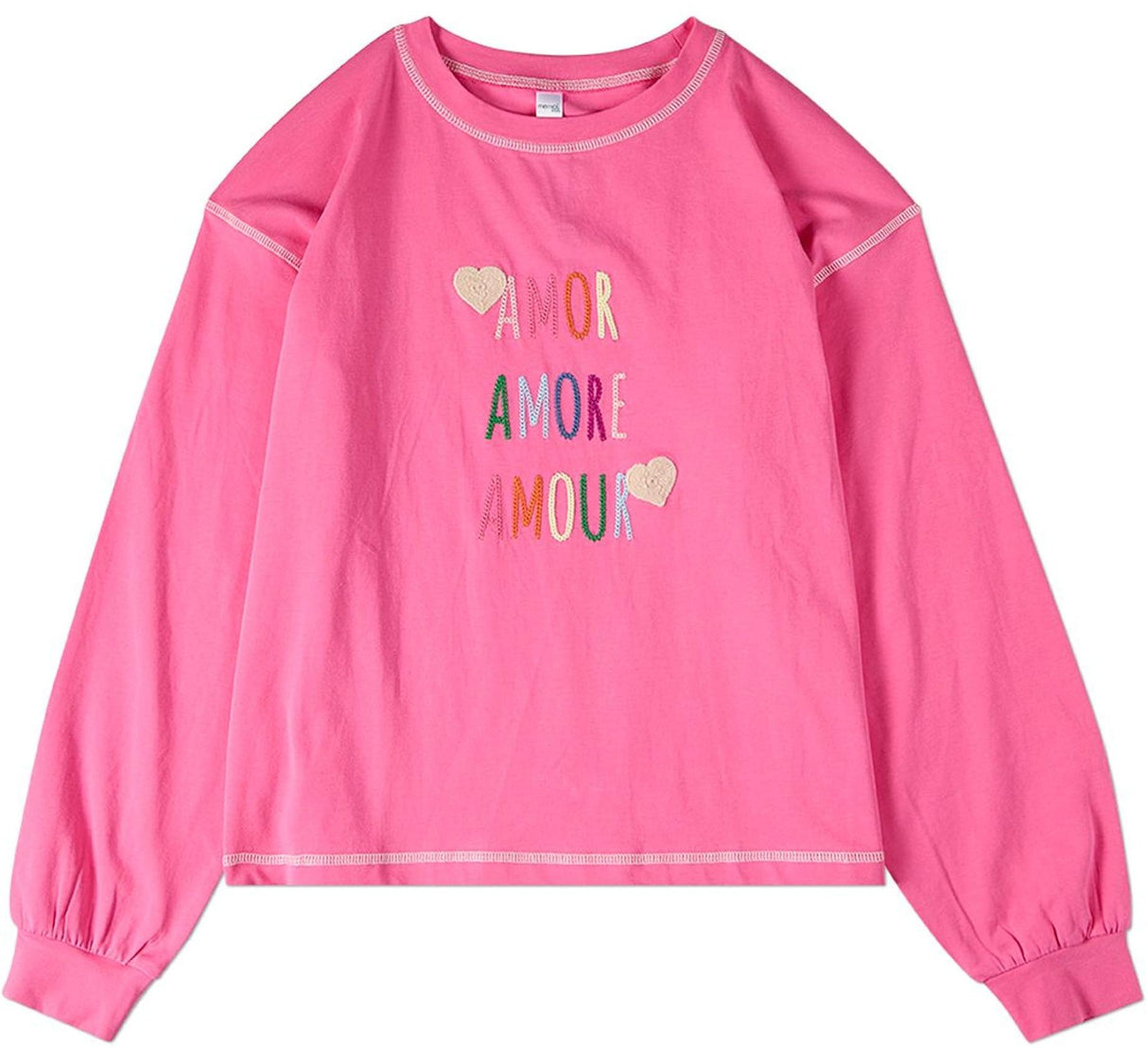 Memoi Girls Teens Amor, Amore, Amour Long Sleeve T-shirt - MKC-120 Memoi Girls Teens Amor, Amore, Amour Long Sleeve T-shirt - MKC-120