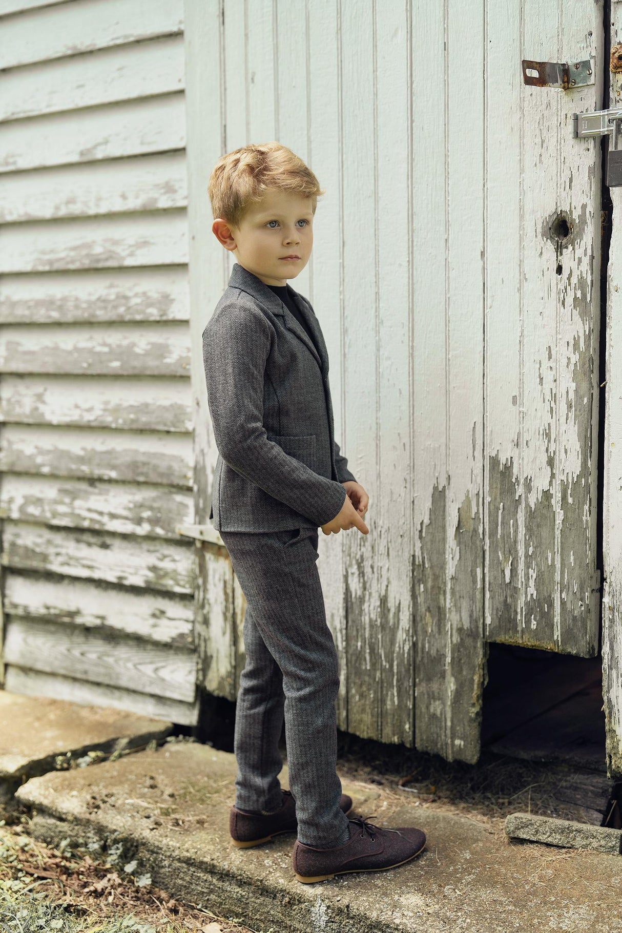 Space Gray Boys Herringbone Blazer - WB5CY2738B Space Gray Boys Herringbone Blazer - WB5CY2738B