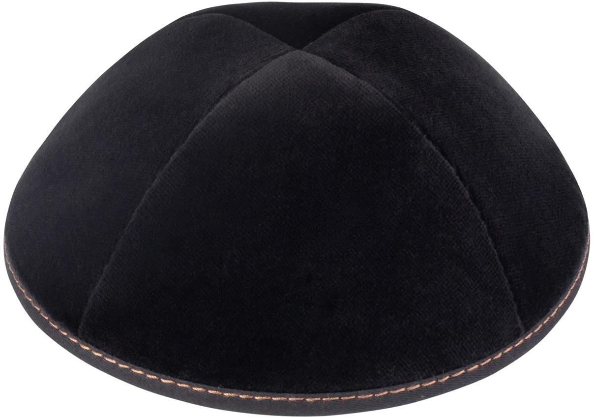 iKippah Boys Velvet w/ Contrast Stitching Yarmulka