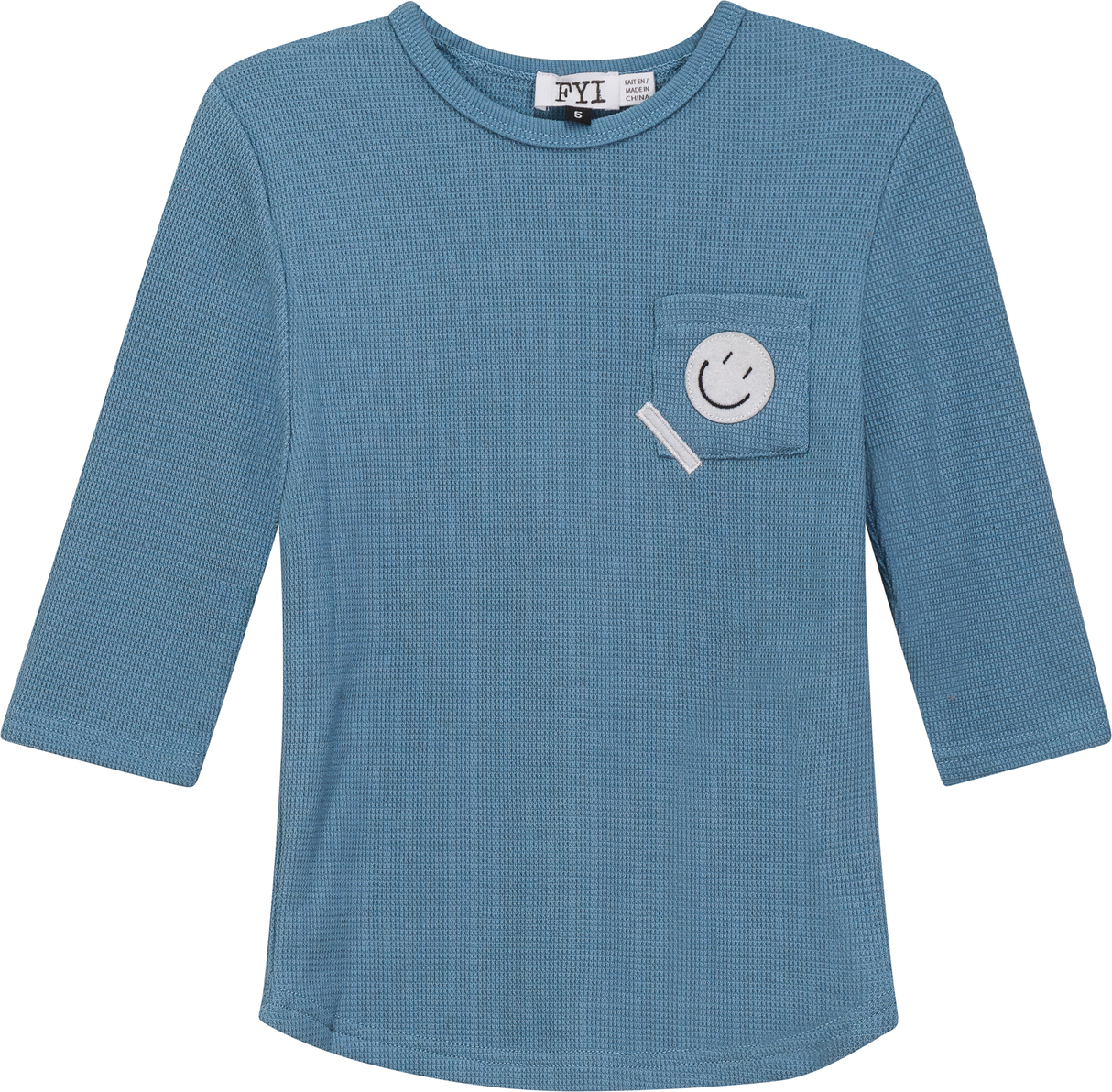 FYI Girls Waffle 3/4 Sleeve T-shirt - SB5CP7133G FYI Girls Waffle 3/4 Sleeve T-shirt - SB5CP7133G