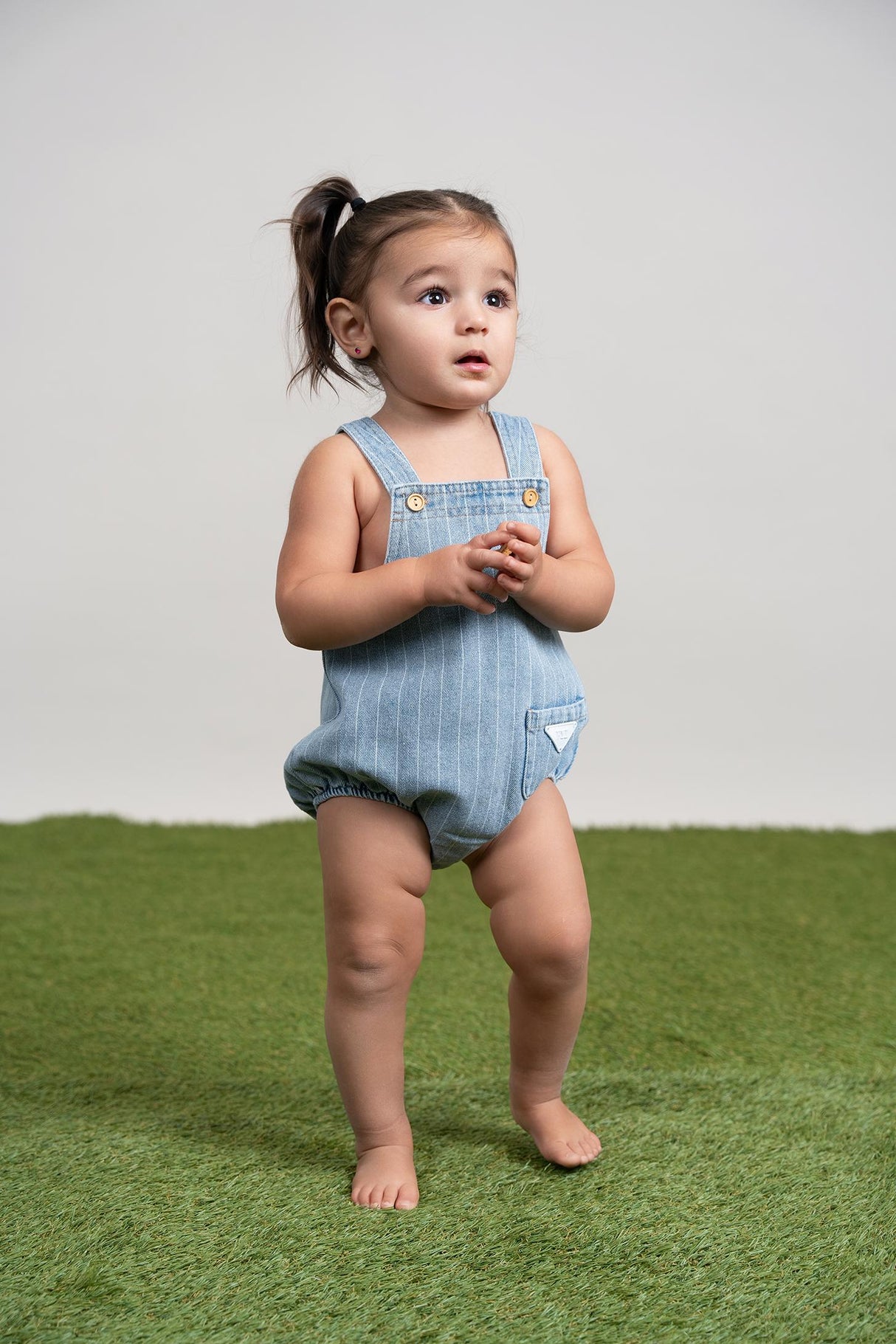 FYI Baby Boys Girls Striped Denim Bubble Romper - SB5CP7133O FYI Baby Boys Girls Striped Denim Bubble Romper - SB5CP7133O