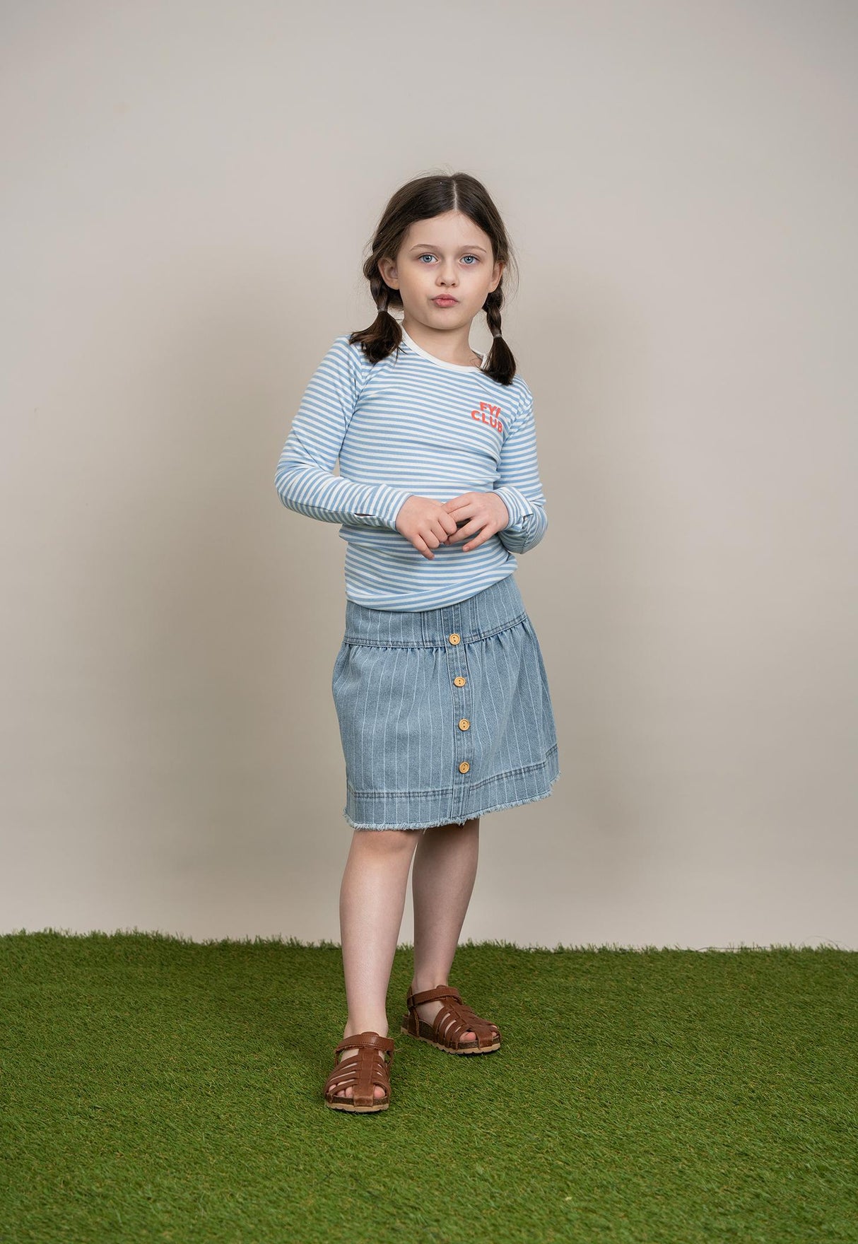 FYI Girls Teens Striped Denim Skirt - SB5CP7133S FYI Girls Teens Striped Denim Skirt - SB5CP7133S