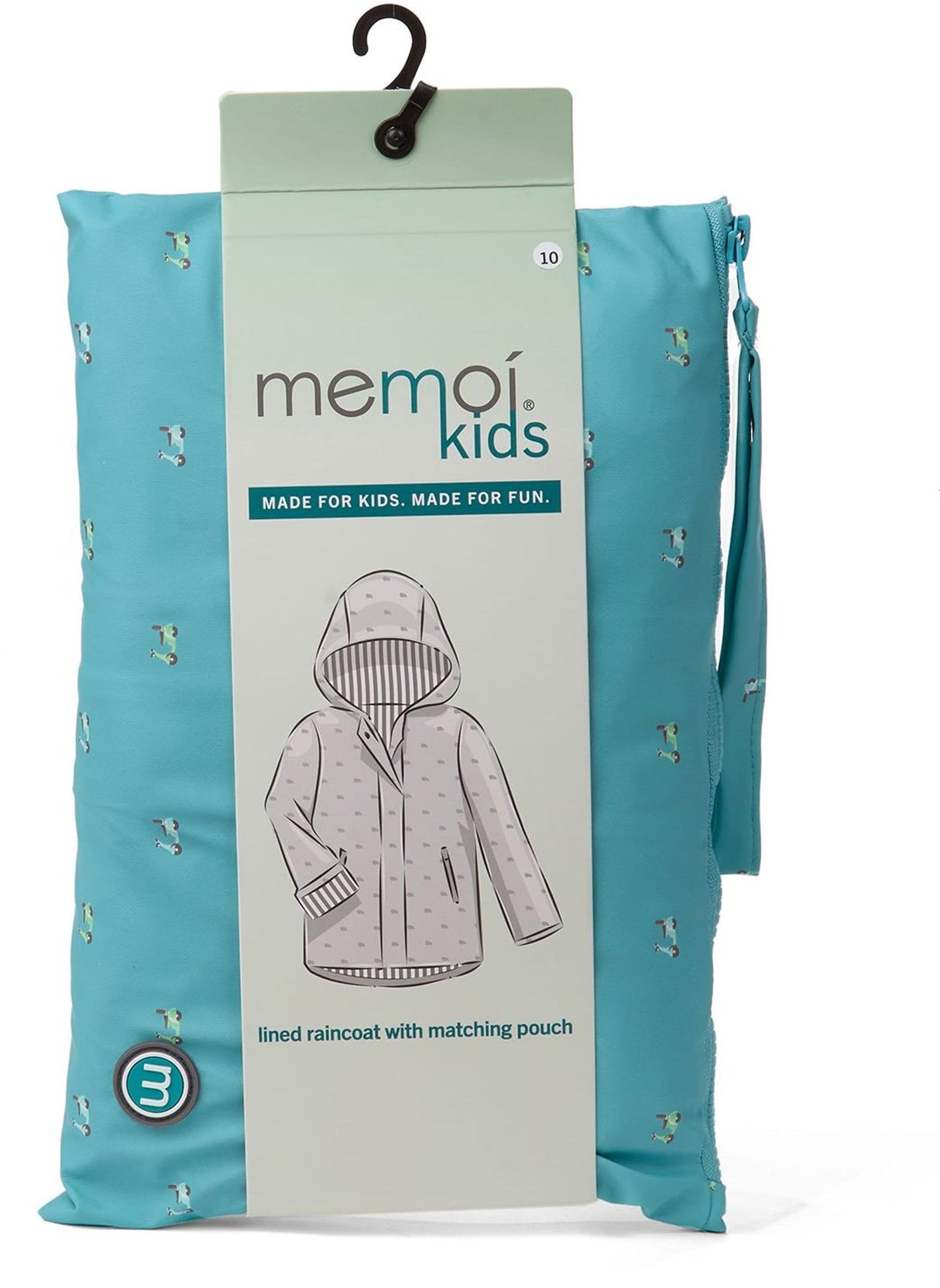 Memoi Boys On The Move Lined Raincoat with Pouch - MKA-1001 Memoi Boys On The Move Lined Raincoat with Pouch - MKA-1001