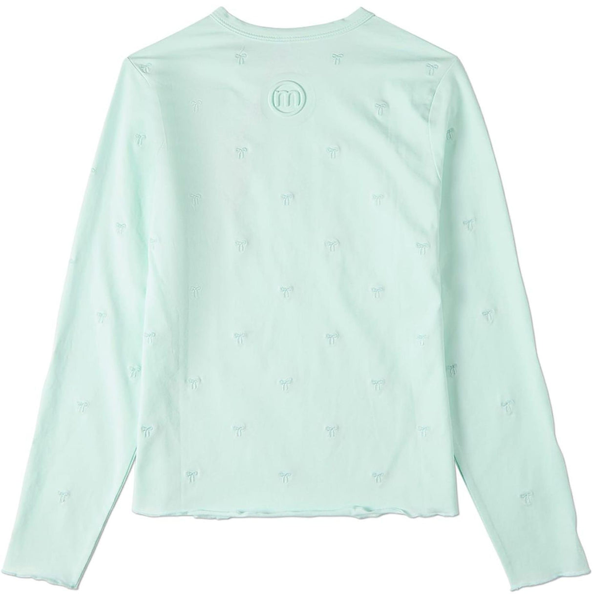 Memoi Girls Embroidered All Over Bows Long Sleeve T-shirt - MKC-115 Memoi Girls Embroidered All Over Bows Long Sleeve T-shirt - MKC-115