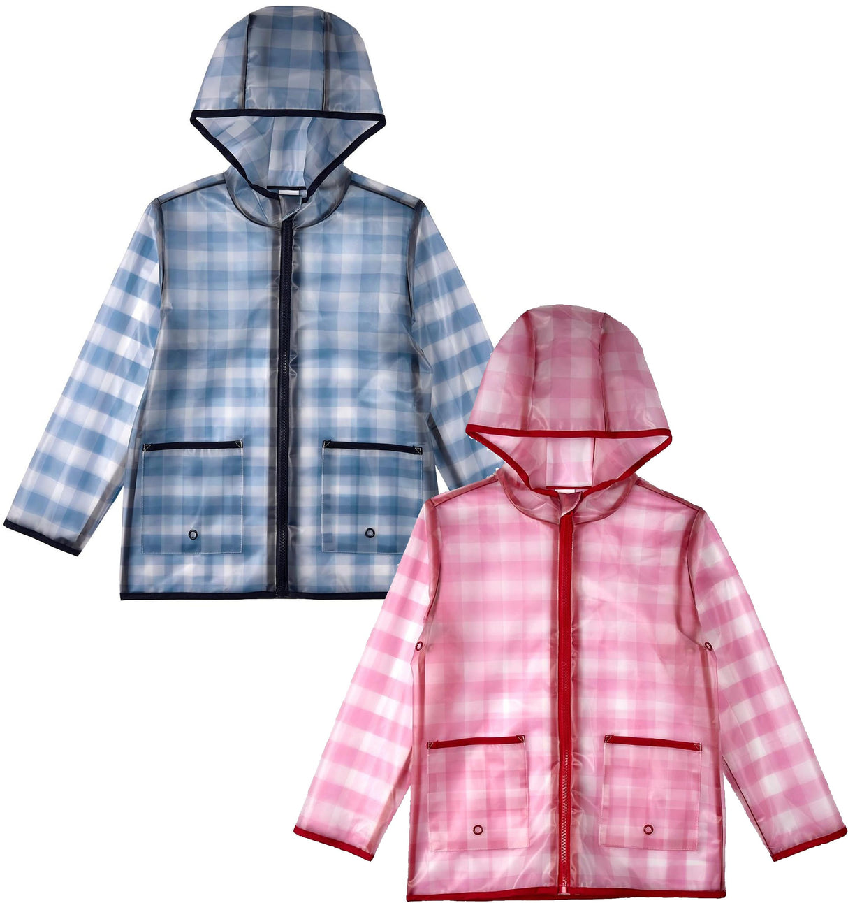 Memoi Boys Girls Checkmate Raincoat with Pouch - MKA-1050 Memoi Boys Girls Checkmate Raincoat with Pouch - MKA-1050