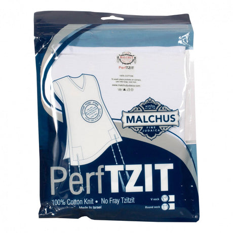 Malchut Mens Perf-Tzit Round Neck Undershirt Tzitzis with Ashkenaz Strings Malchut Mens Perf-Tzit Round Neck Undershirt Tzitzis with Ashkenaz Strings