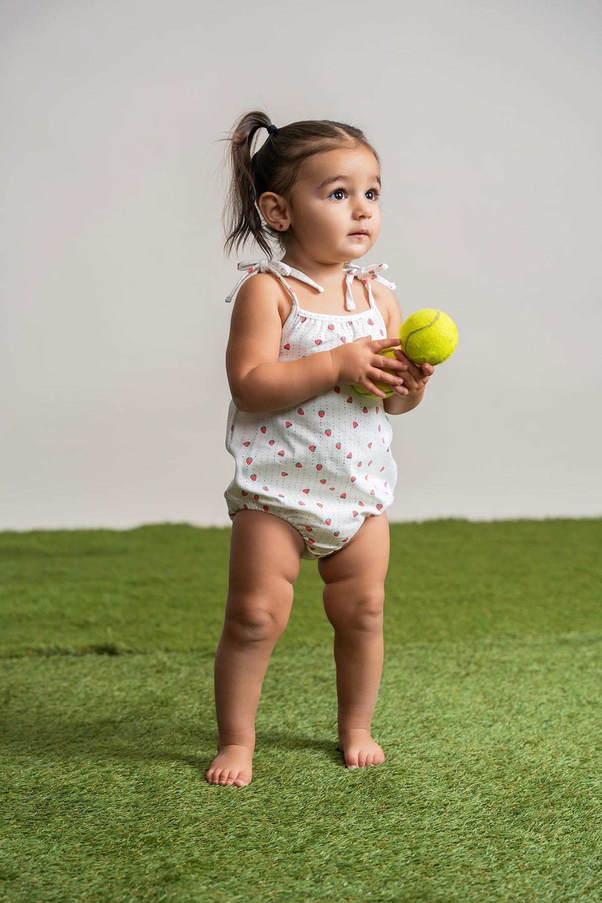 Puddles Baby Girls Fruit Print Bubble Romper - SB5CY2571 Puddles Baby Girls Fruit Print Bubble Romper - SB5CY2571