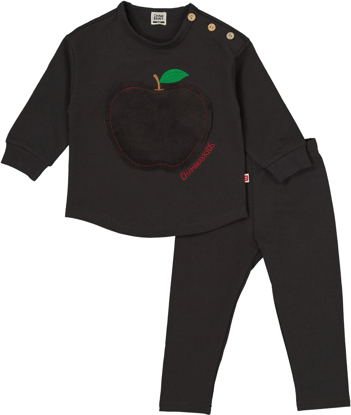 Chambray Baby Boys Apple Outfit - AW128 Chambray Baby Boys Apple Outfit - AW128