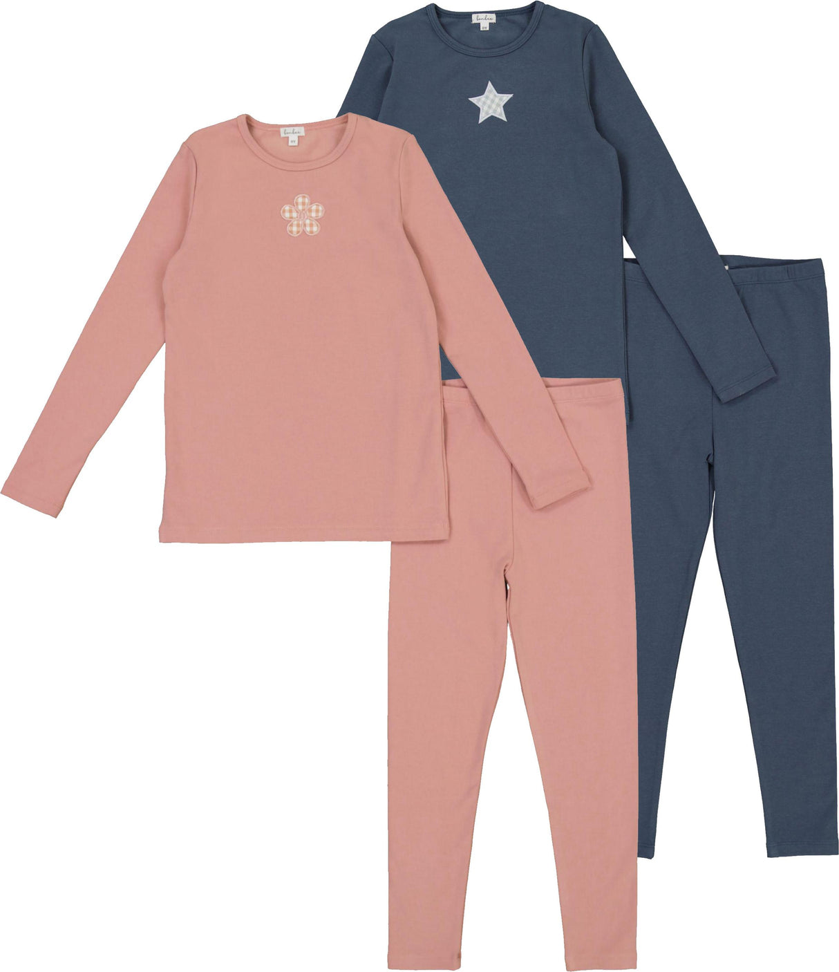 Bonbee Boys Girls Gingham Flower/Star Cotton Pajamas - BWL26040P Bonbee Boys Girls Gingham Flower/Star Cotton Pajamas - BWL26040P
