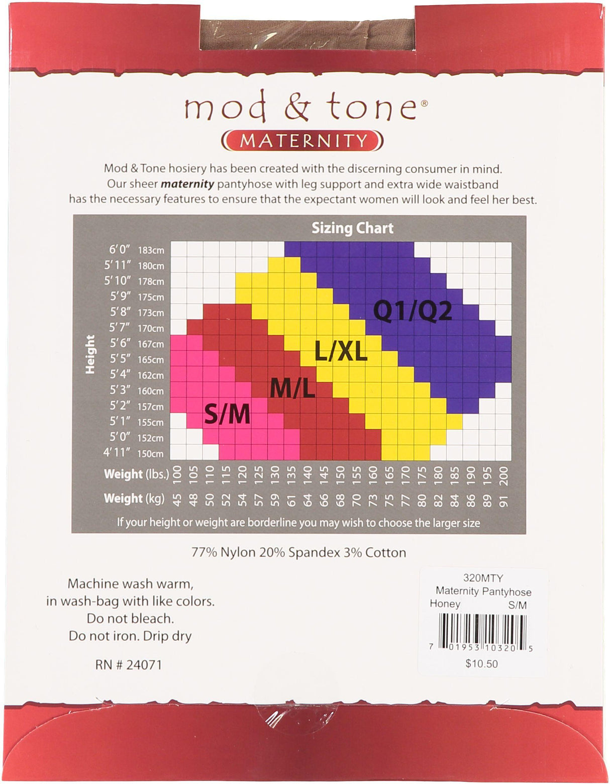 Mod & Tone Womens 30 Denier Maternity Pantyhose - 320 Mod & Tone Womens 30 Denier Maternity Pantyhose - 320