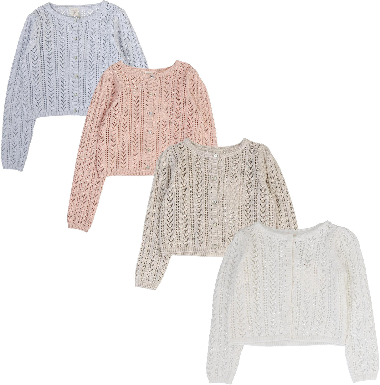 Analogie by Lil Legs Signature Collection Girls Pointelle Cardigan - SGPC Analogie by Lil Legs Signature Collection Girls Pointelle Cardigan - SGPC