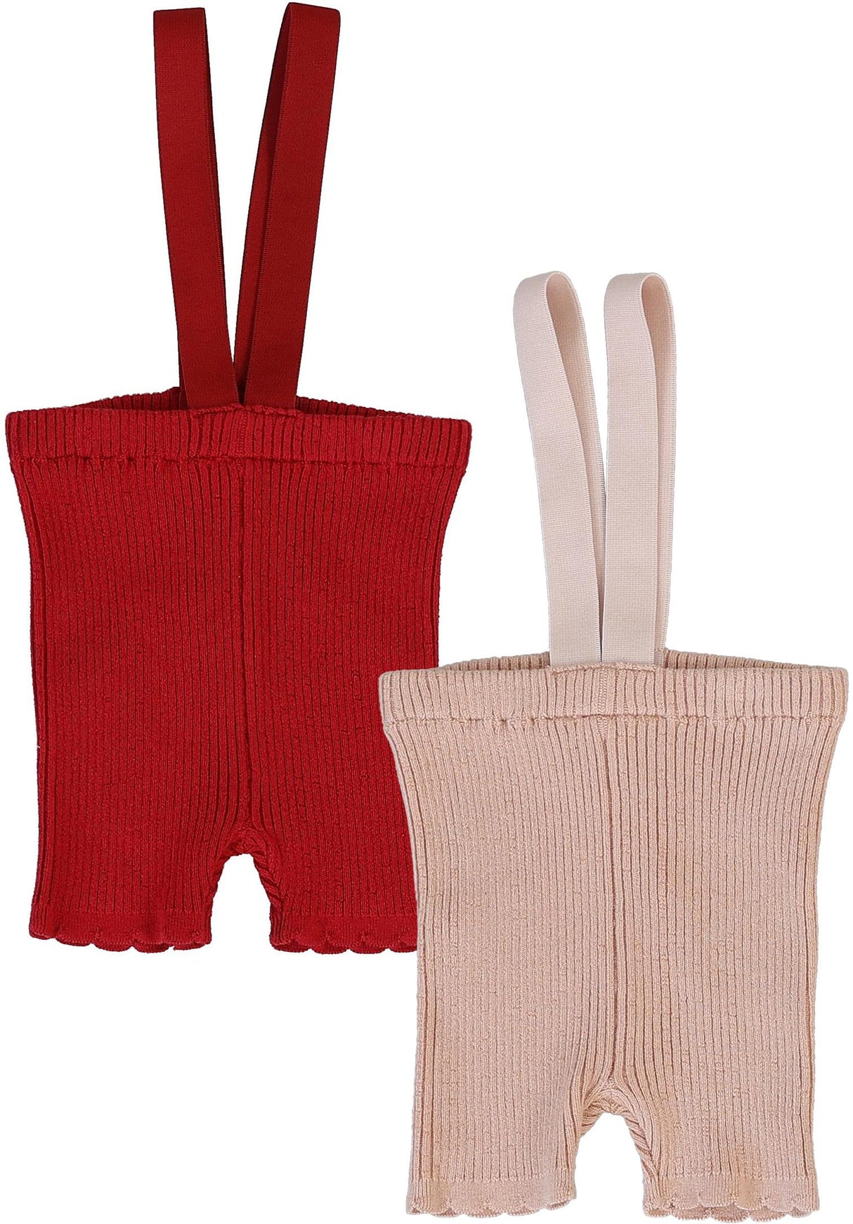 Analogie by Lil Legs Signature Collection Girls Knit Scallop Suspender Shorts - KSSS Analogie by Lil Legs Signature Collection Girls Knit Scallop Suspender Shorts - KSSS