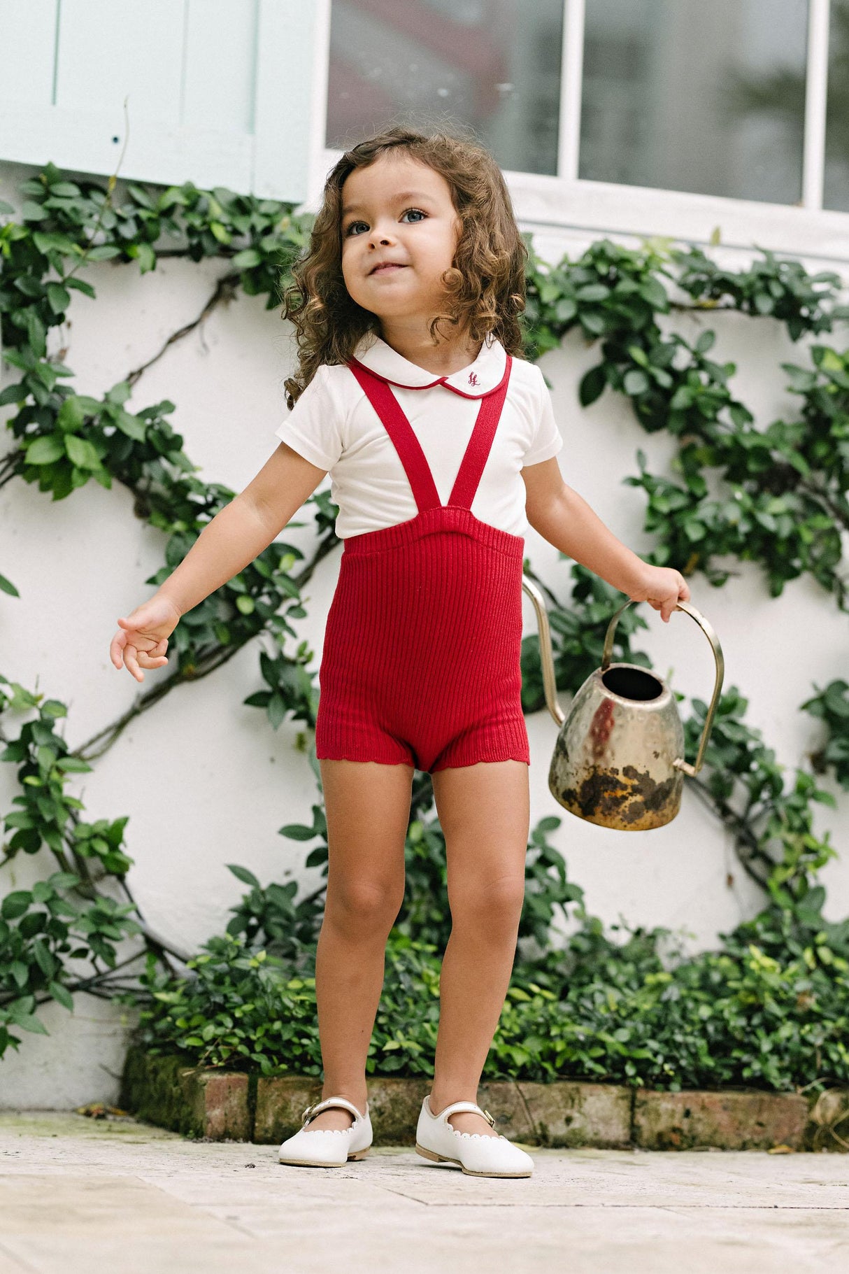 Analogie by Lil Legs Signature Collection Girls Knit Scallop Suspender Shorts - KSSS Analogie by Lil Legs Signature Collection Girls Knit Scallop Suspender Shorts - KSSS
