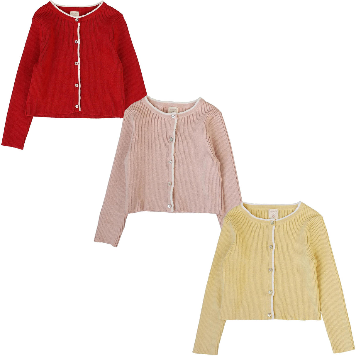 Analogie by Lil Legs Signature Collection Girls Scallop Rib Cardigan - SSRC Analogie by Lil Legs Signature Collection Girls Scallop Rib Cardigan - SSRC