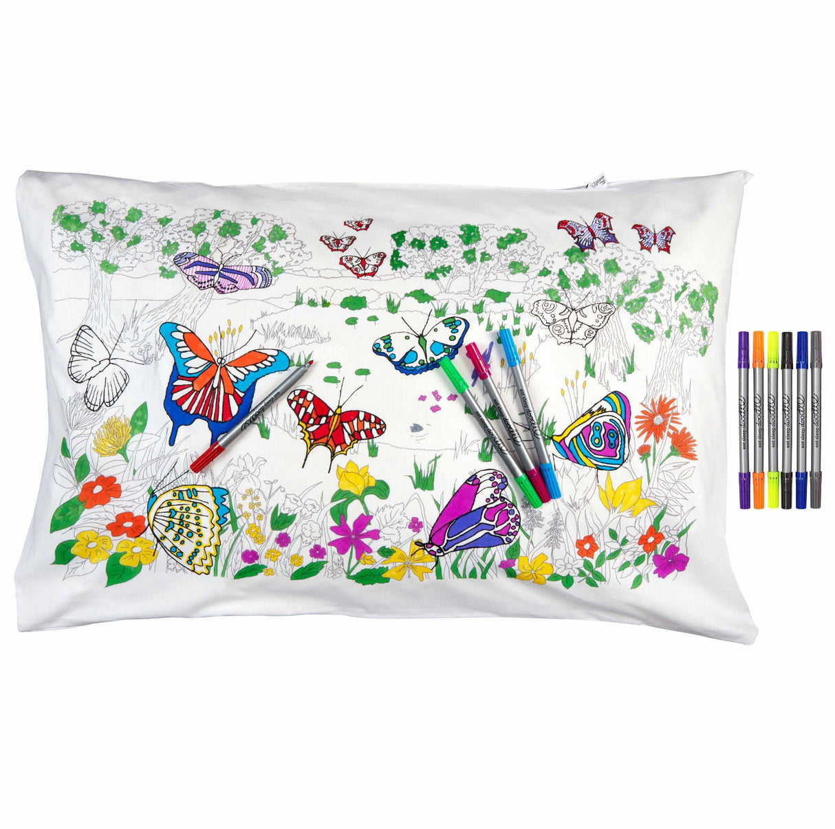 Eat Sleep Doodle Butterfly Pillowcase & Marker Set - BTDPC Eat Sleep Doodle Butterfly Pillowcase & Marker Set - BTDPC
