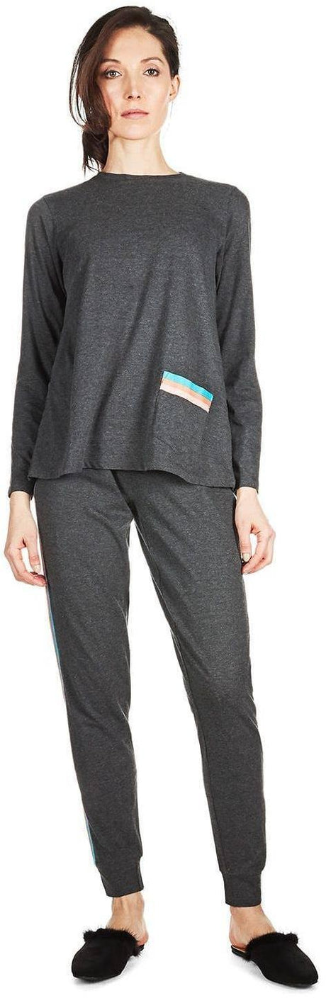 Memoi Teens/Womens Striped Camper 2 Piece Pajama Set - CPJ06169 Memoi Teens/Womens Striped Camper 2 Piece Pajama Set - CPJ06169